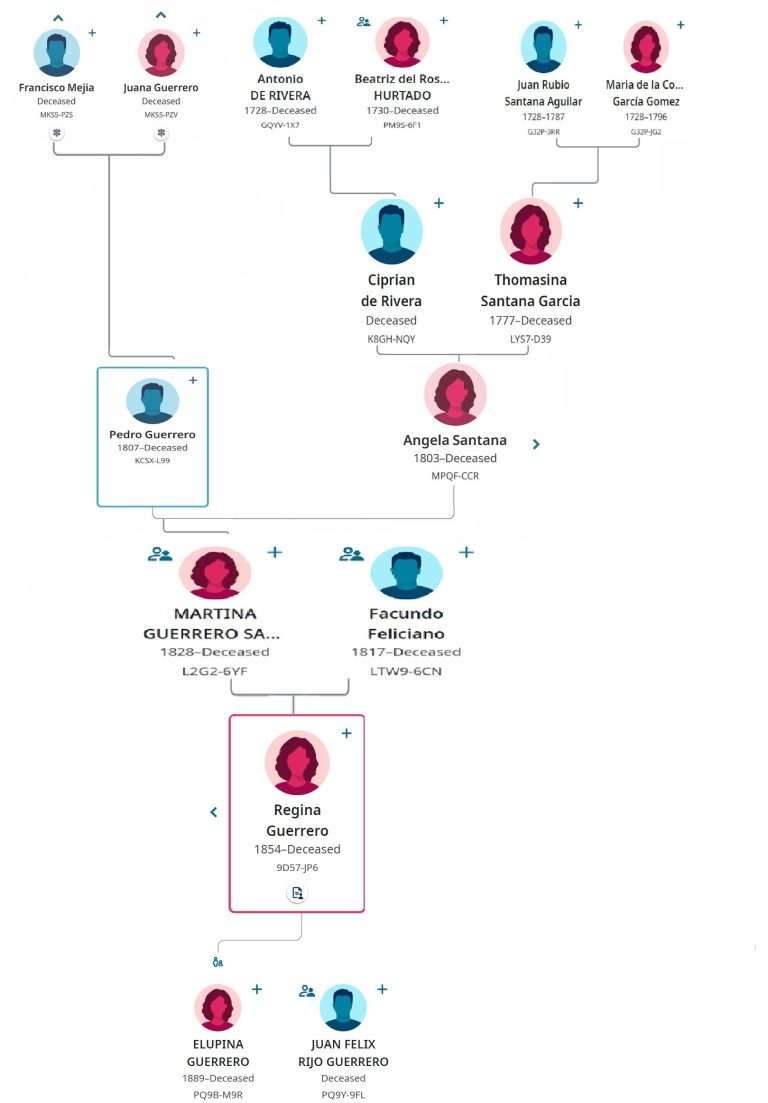DESCENDENCIA DE REGINA GUERRERO SANTANA